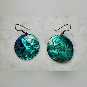 Paua abalone shell dangle earrings - ‘Ocean Splendor’